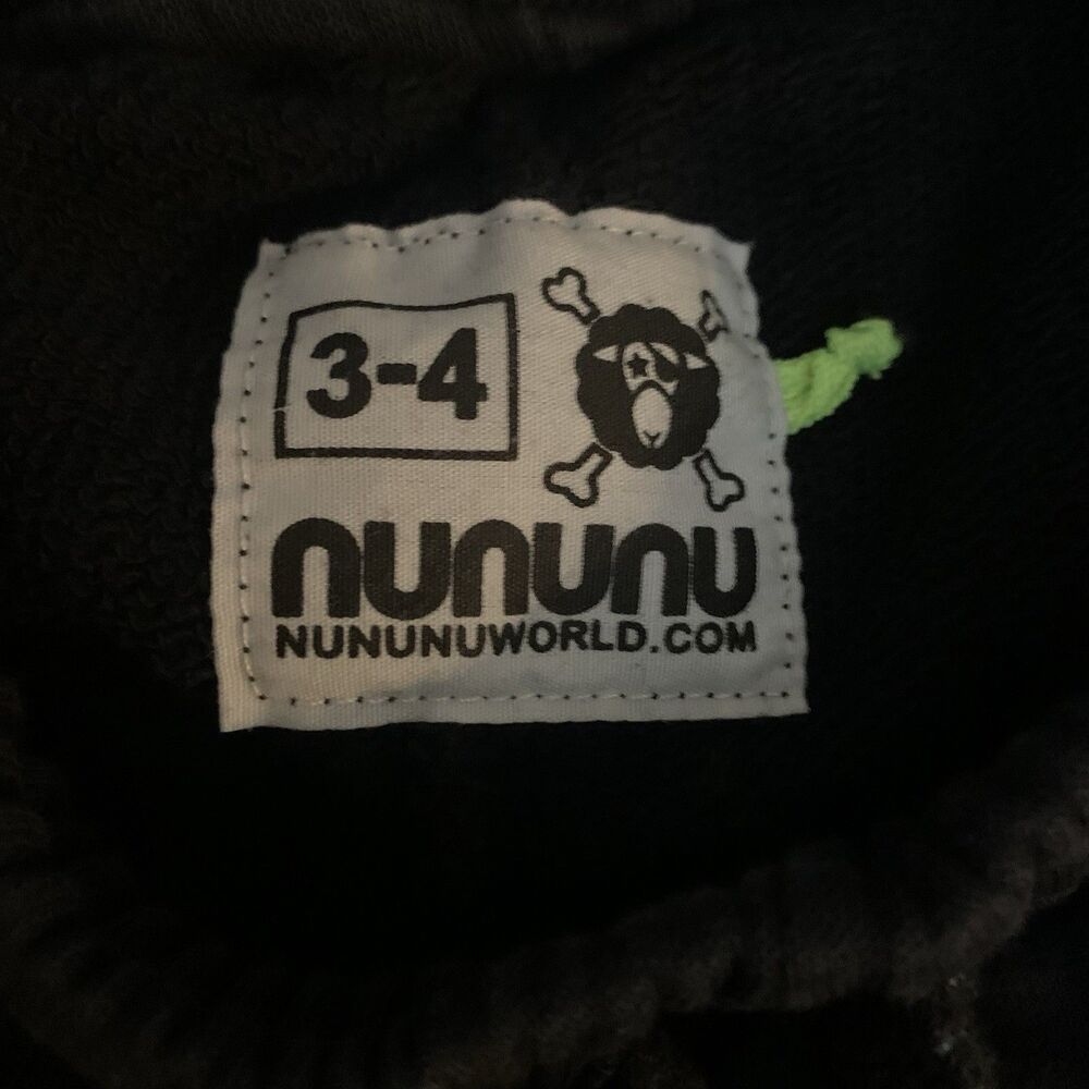 Nununu World Skull Patchwork Jogger Sweatpants Black Boys 3-4Y Unisex Israel - Picture 11 of 11
